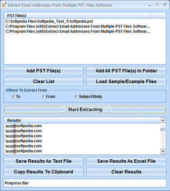 Extract Email Addresses From Multiple PST Files Software screenshot