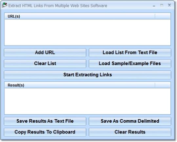 Extract HTML Links From Multiple Web Sites Software screenshot