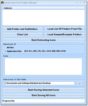 Extract Icons From Folder Software screenshot