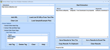 Extract Meta Tags From Multiple Websites Software screenshot