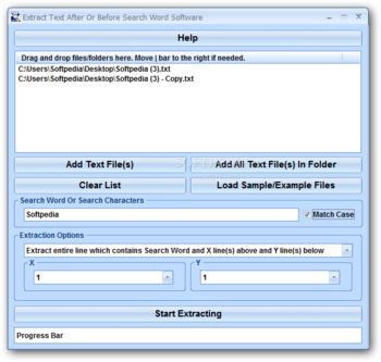 Extract Text After Or Before Search Word Software screenshot
