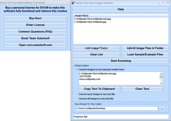 Extract Text From Images Software screenshot