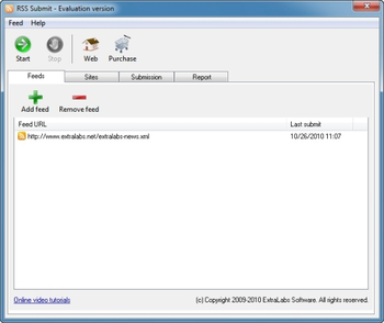ExtraLabs RSS Submit screenshot
