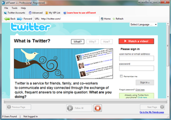 eXTweet screenshot