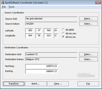 Eye4Software Coordinate Calculator screenshot 3