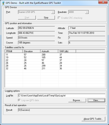 Eye4Software GPS Toolkit screenshot