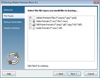 EZ Backup Adobe Premiere Basic screenshot
