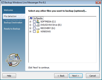 EZ Backup Windows Live Messenger Pro screenshot