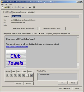 EZ Batch Email screenshot
