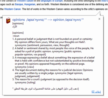 EZ Dictionary: English-English-Arabic screenshot