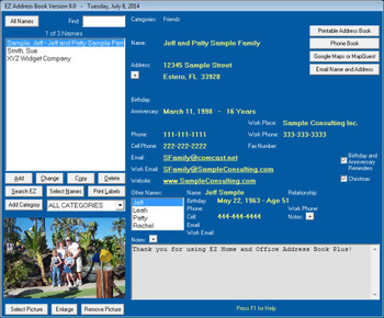 EZ Home and Office Address Book Plus screenshot