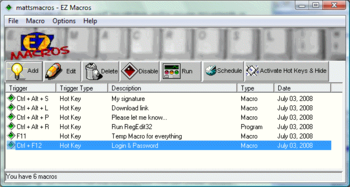 EZ Macros screenshot