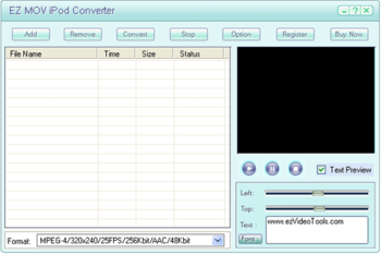 EZ MOV iPod Converter screenshot