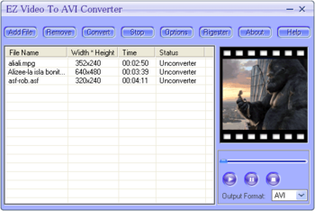 EZ Video To AVI Converter screenshot