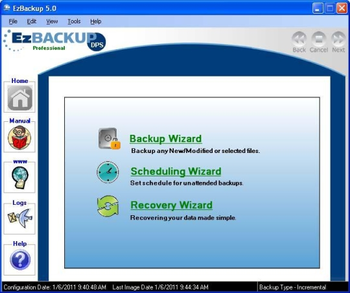 EzBackup screenshot