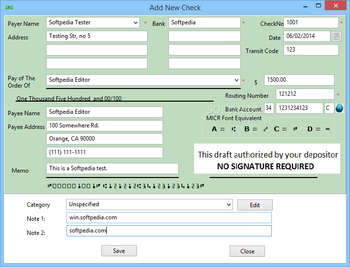 ezCheckDraft screenshot 2