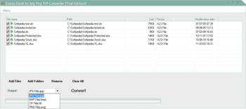 Ezovo Excel to Jpg Png Tiff Converter screenshot