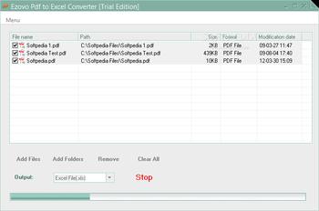 Ezovo Pdf to Excel Converter screenshot