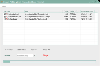 Ezovo Pdf to Word Converter screenshot