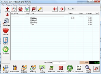 ezPower Bookstore Point of Sale screenshot