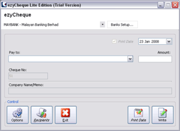 ezyCheque Lite Edition screenshot 2