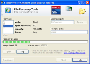 F-Recovery for CompactFlash screenshot 2