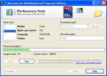 F-Recovery for MultiMediaCard screenshot 2