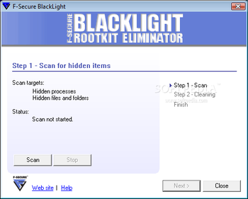F-Secure BlackLight Rootkit Detection screenshot