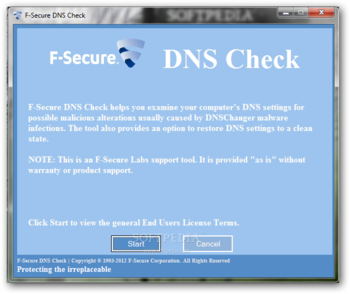 F-Secure DNS Check screenshot