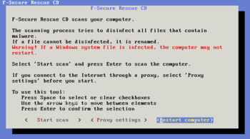 F-Secure Rescue CD screenshot 2