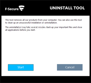 F-Secure Uninstallation Tool screenshot