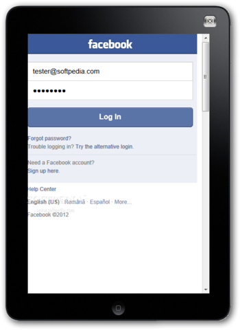 Facebook Login screenshot 2