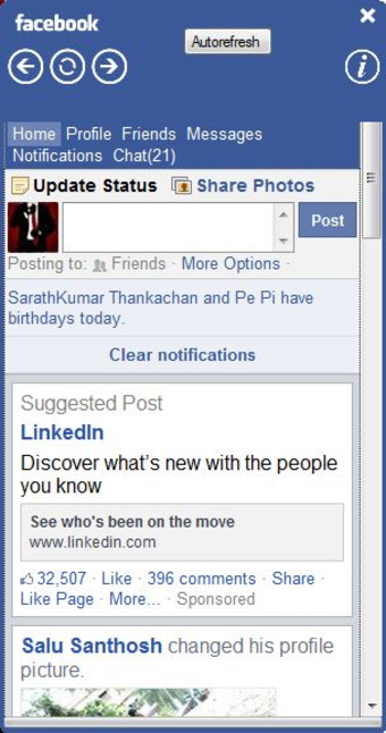 Facebook Mini screenshot