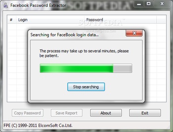 Facebook Password Extractor screenshot