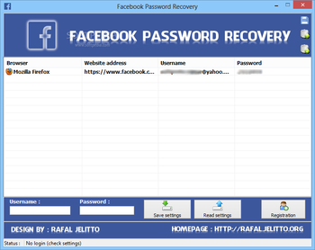 Facebook Password Recovery screenshot