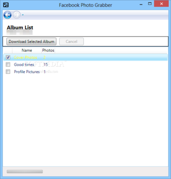 Facebook Photo Grabber screenshot 2