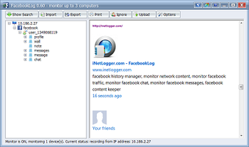 FacebookLog screenshot