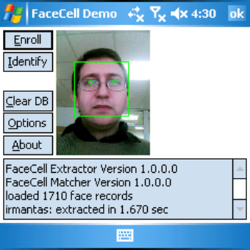 FaceCell EDK Trial screenshot