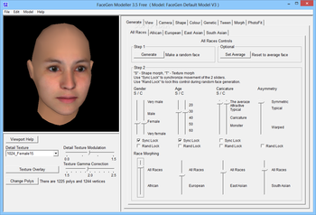 FaceGen Modeller screenshot