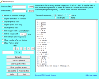 Factorizer screenshot