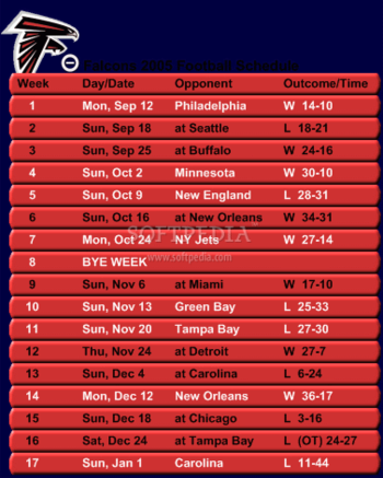 Falcons Football Schedule screenshot