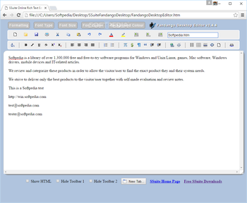 Fandango Desktop Editor screenshot