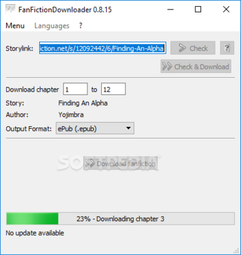 FanFictionDownloader screenshot