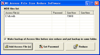Fans MS Access File Size Reduce Software screenshot