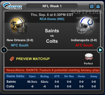Fantasy Control - NFL Football Games and Scores screenshot