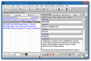 FAQ Organizer Deluxe screenshot