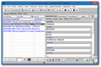 FAQ Organizer Deluxe screenshot 2