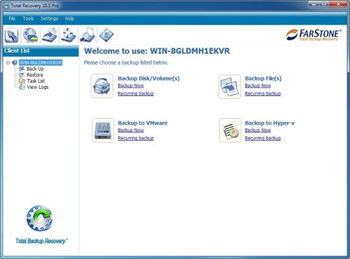 FarStone TotalRecovery Pro screenshot