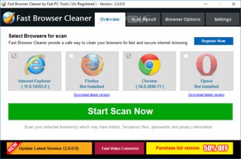 Fast Browser Cleaner screenshot