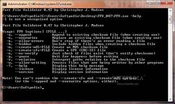 Fast File Validator (FFV) screenshot